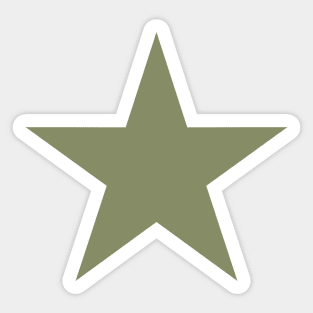 Green Tactical five-pointed star Sticker